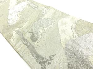 アンティーク　松模様織出し袋帯（材料）
